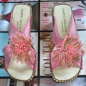 Andre Assous Cha Cha Rose Silk Wedge Slide 7